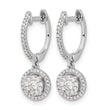 14k White Gold 1/2 carat Lab Grown Diamond VS/SI+ G+ Complete Halo Hinged Hoop Earrings - Birthstone Company