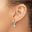 14k White Gold 1/2 carat Lab Grown Diamond VS/SI+ G+ Complete Halo Hinged Hoop Earrings - Birthstone Company