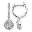 14k White Gold 1/2 carat Lab Grown Diamond VS/SI+ G+ Complete Halo Hinged Hoop Earrings - Birthstone Company