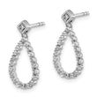 14K White Gold Lab Grown Diamond Teardrop Post Earrings