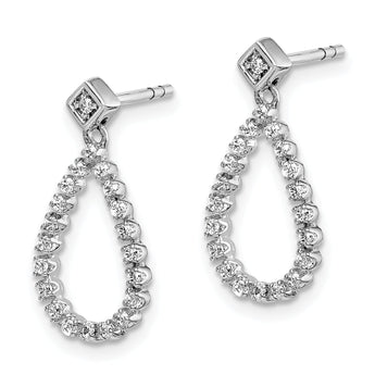14K White Gold Lab Grown Diamond Teardrop Post Earrings