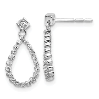 14K White Gold Lab Grown Diamond Teardrop Post Earrings