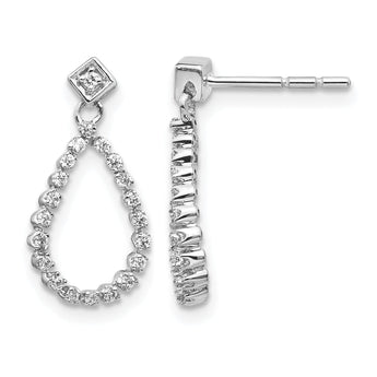14k White Gold 1/4 carat Lab Grown Diamond VS/SI+ G+ Complete Dangle Teardrop Post Earrings