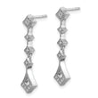 10k White Gold Diamond Vintage Earrings