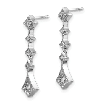 10k White Gold Diamond Vintage Earrings