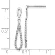 10k White Gold Polished Diamond Teardrop Dangle Post Earrings