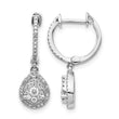 14k White Gold 1/2 carat Lab Grown Diamond VS/SI+ G+ Complete Halo Hinged Hoop Earrings - Birthstone Company