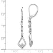 10k White Gold Diamond Leverback Dangle Earrings