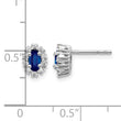 10k White Gold Diamond and Sapphire Oval Halo Earrings - Birthstone Company