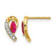 10k Diamond and Ruby Earrings - Birthstone Company