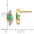 10k 1/15Ct Diamond and Emerald Earrings