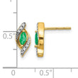 10k 1/15Ct Diamond and Emerald Earrings - Birthstone Company