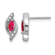 10k White Gold Diamond and Ruby Earrings - Birthstone Company