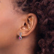 14K White Gold Lab Grown Diamond and Created Ruby Earrings