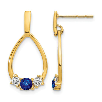 10K Yellow Gold 1/3 ct Lab-Created Diamond VS/SI+ G+ Drop Earrings - Birthstone Company
