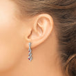 10k White Gold Diamond and Ruby 3 Stone Post Dangle Earrings - Birthstone Company