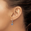 14k White Gold 1/5 carat Lab Grown Diamond VS/SI+ G+ and Created Sapphire Complete Drop Leverback Earrings - Birthstone Company