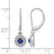 14k White Gold 1/5 carat Lab Grown Diamond VS/SI+ G+ and Created Sapphire Complete Drop Leverback Earrings - Birthstone Company