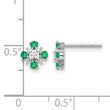 14k White Gold .01 carat Lab Grown Diamond VS/SI+ G+ and Created Emerald Complete Fashion Post Earrings - Birthstone Company
