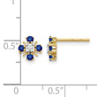14k .01 carat Lab Grown Diamond VS/SI+ G+ and Created Sapphire Complete Post Earrings - Birthstone Company