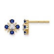 14k .01 carat Lab Grown Diamond VS/SI+ G+ and Created Sapphire Complete Post Earrings - Birthstone Company