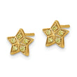 14k Yellow Gold Yellow Sapphire Star Post Earrings
