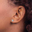 14k White Gold 1/2 carat Lab Grown Diamond VS/SI+ G+ Round Halo Post Earrings 6.05 in - Birthstone Company