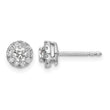 14k White Gold 1/2 carat Lab Grown Diamond VS/SI+ G+ Round Halo Post Earrings 6.05 in - Birthstone Company