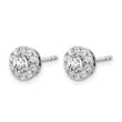 14k White Gold 3/4 carat Lab Grown Diamond VS/SI+ G+ Round Halo Post Earrings - Birthstone Company