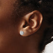 14k White Gold 3/4 carat Lab Grown Diamond VS/SI+ G+ Round Halo Post Earrings - Birthstone Company