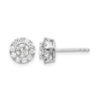 14k White Gold 3/4 carat Lab Grown Diamond VS/SI+ G+ Round Halo Post Earrings - Birthstone Company