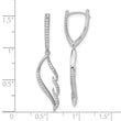 14k White Gold Diamond Wing Hinged Hoop Dangle Earrings