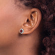 14k White Gold 1 1/5 carat Lab Grown Diamond VS/SI+ G+ and Oval Created Ruby Complete Halo Post Earrings - Birthstone Company