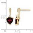 10k Garnet and Diamond Heart Earrings - Birthstone Company