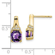 10k Yellow Gold Amethyst and Diamond Earrings