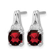 10k White Gold Garnet and Diamond Earrings - Birthstone Company