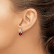 10k White Gold Garnet and Diamond Earrings - Birthstone Company