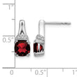 10k White Gold Garnet and Diamond Earrings - Birthstone Company