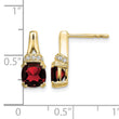 10k Yellow Gold Garnet and Diamond Earrings - Birthstone Company
