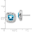 Sterling Silver Rhodium Plated Blue Topaz Earrings