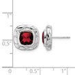 Sterling Silver Rhodium Plated Garnet Earrings - Birthstone Company