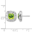 Sterling Silver Rhodium Plated Peridot Earrings - Birthstone Company