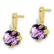 10k Cushion Amethyst and Diamond Earrings