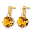 10k Cushion Citrine and Diamond Earrings - Birthstone Company