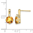 10k Cushion Citrine and Diamond Earrings - Birthstone Company