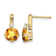 10k Cushion Citrine and Diamond Earrings - Birthstone Company