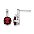 10k White Gold Cushion Garnet and Diamond Earrings - Birthstone Company
