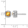 10k White Gold Cushion Citrine and Diamond Earrings - Birthstone Company