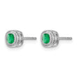 10k White Gold Emerald and Diamond Earrings - Birthstone Company