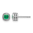 10k White Gold Emerald and Diamond Earrings - Birthstone Company